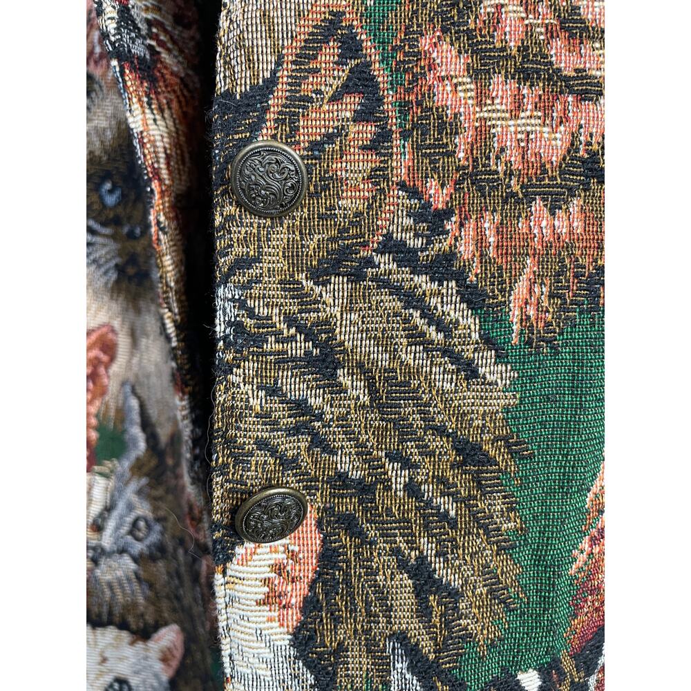 Vintage 90s Karen Scott Cat Cats Kitties Tapestry Vest Waistcoat Plus Size 2X - Picture 7 of 12